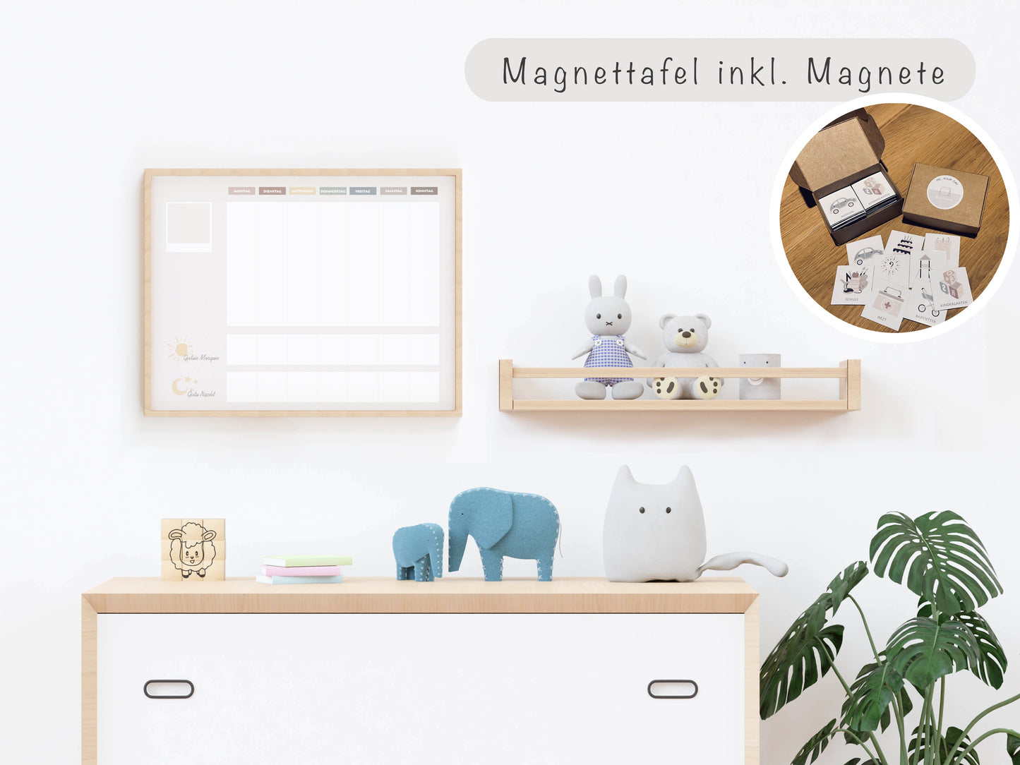 Bundle Wochenplan & Tagesablauf A3 Magnettafel, magnethaftend und beschreibbar
