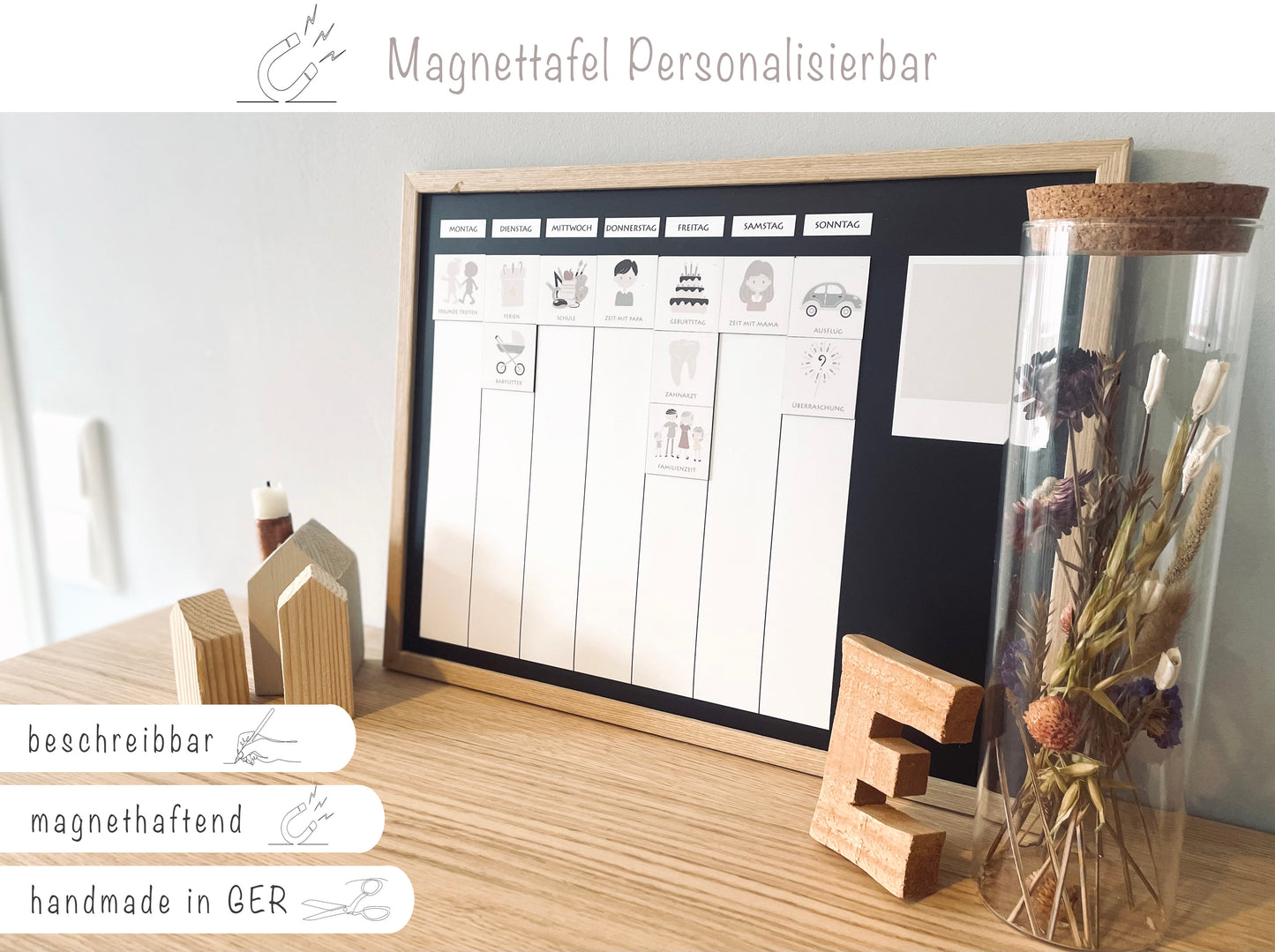 Magnettafel A3 PERSONALISIERBAR, magnethaftend und beschreibbar