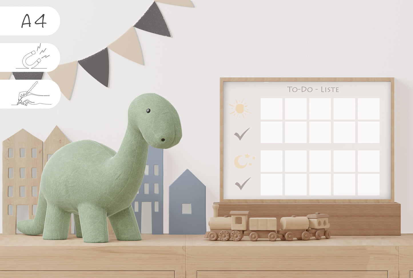 Tagesroutine To-Do A4 Magnettafel, magnethaftend und beschreibbar