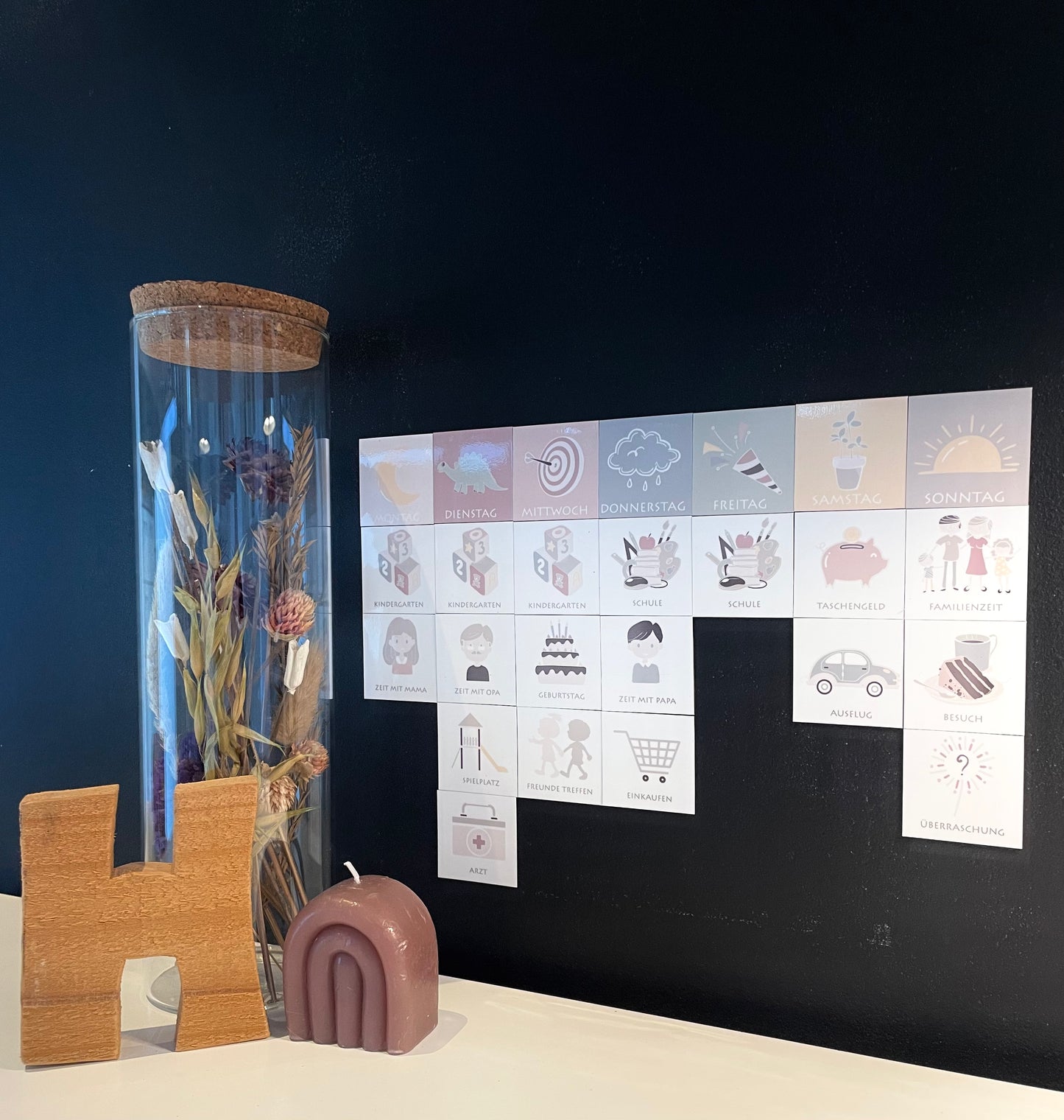 Magnet-Set Wochentage 4x4cm