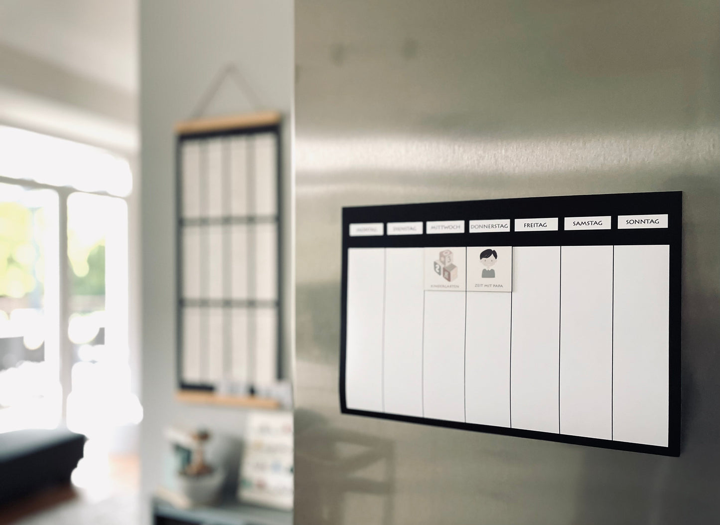 Bundle Wochenplan A4 inkl. Magnete, magnethaftend und beschreibbar