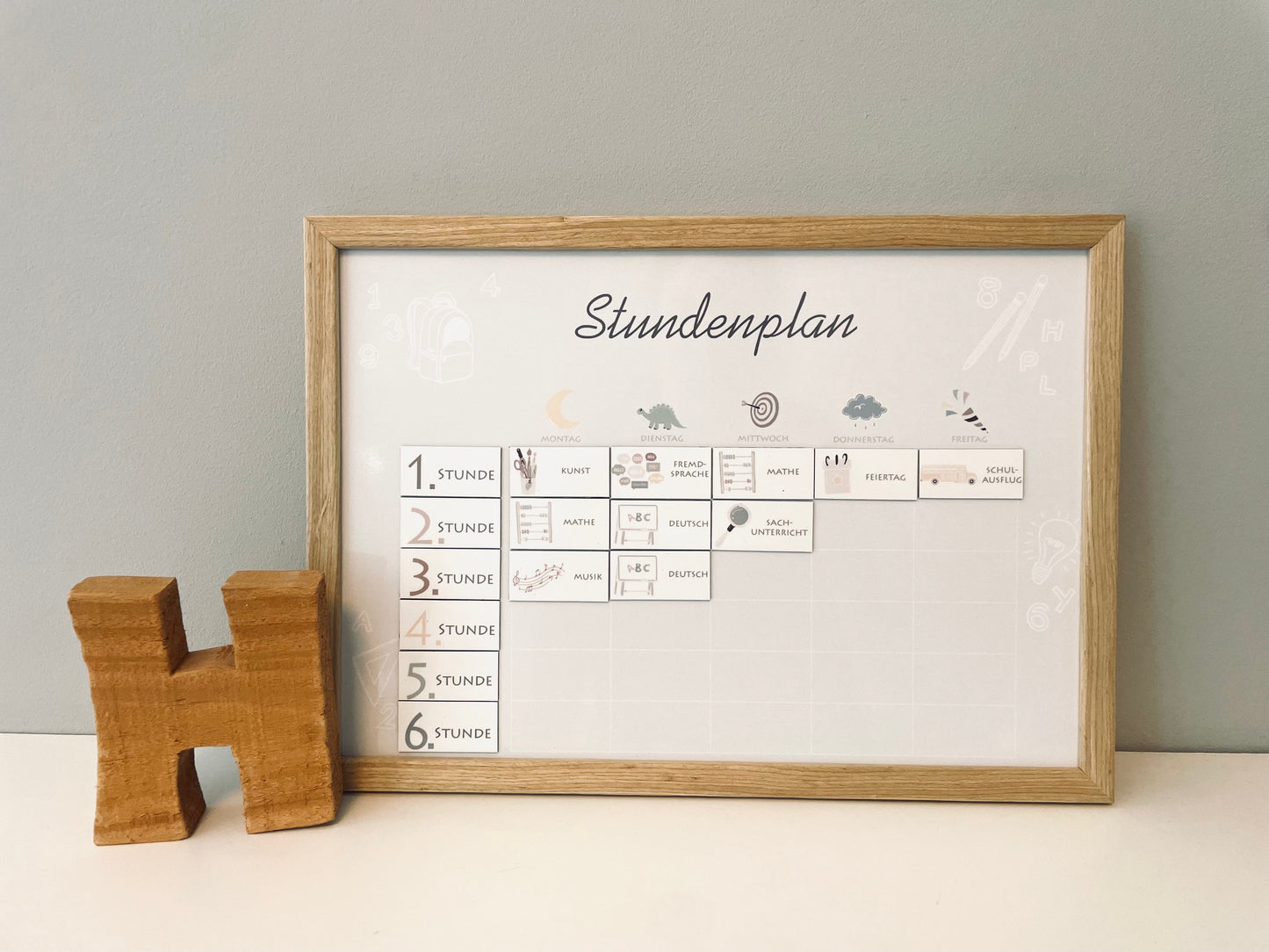 Stundenplan A4, magnethaftend und beschreibbar