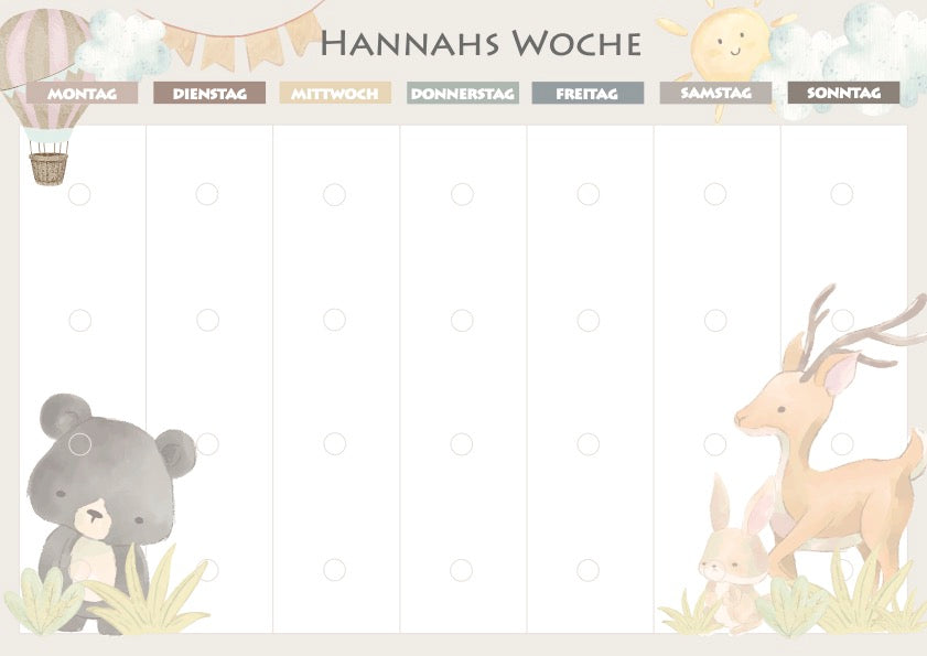 Bastelset Wochenplan A4