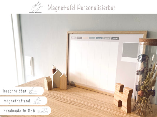 Magnettafel A3 PERSONALISIERBAR, magnethaftend und beschreibbar